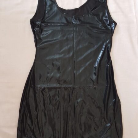 Sort PU leather kort kjole