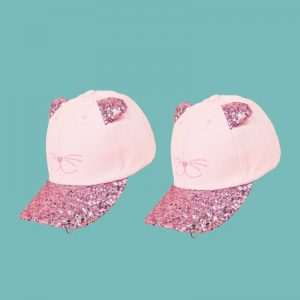 Lys rosa caps med glitter