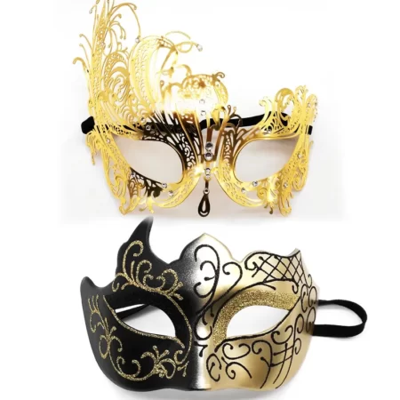 Maskerade masker gull sort